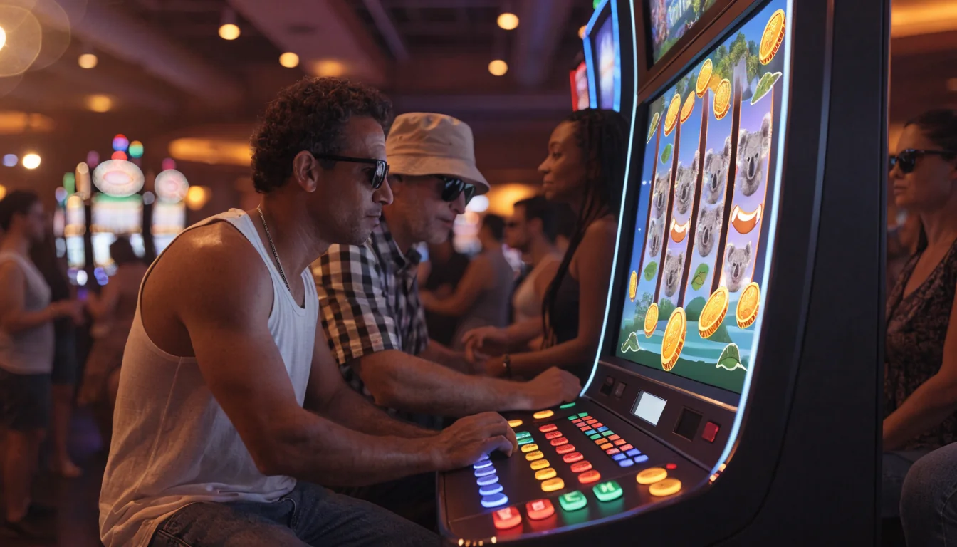 Australian casino slot machine with koala-themed graphics