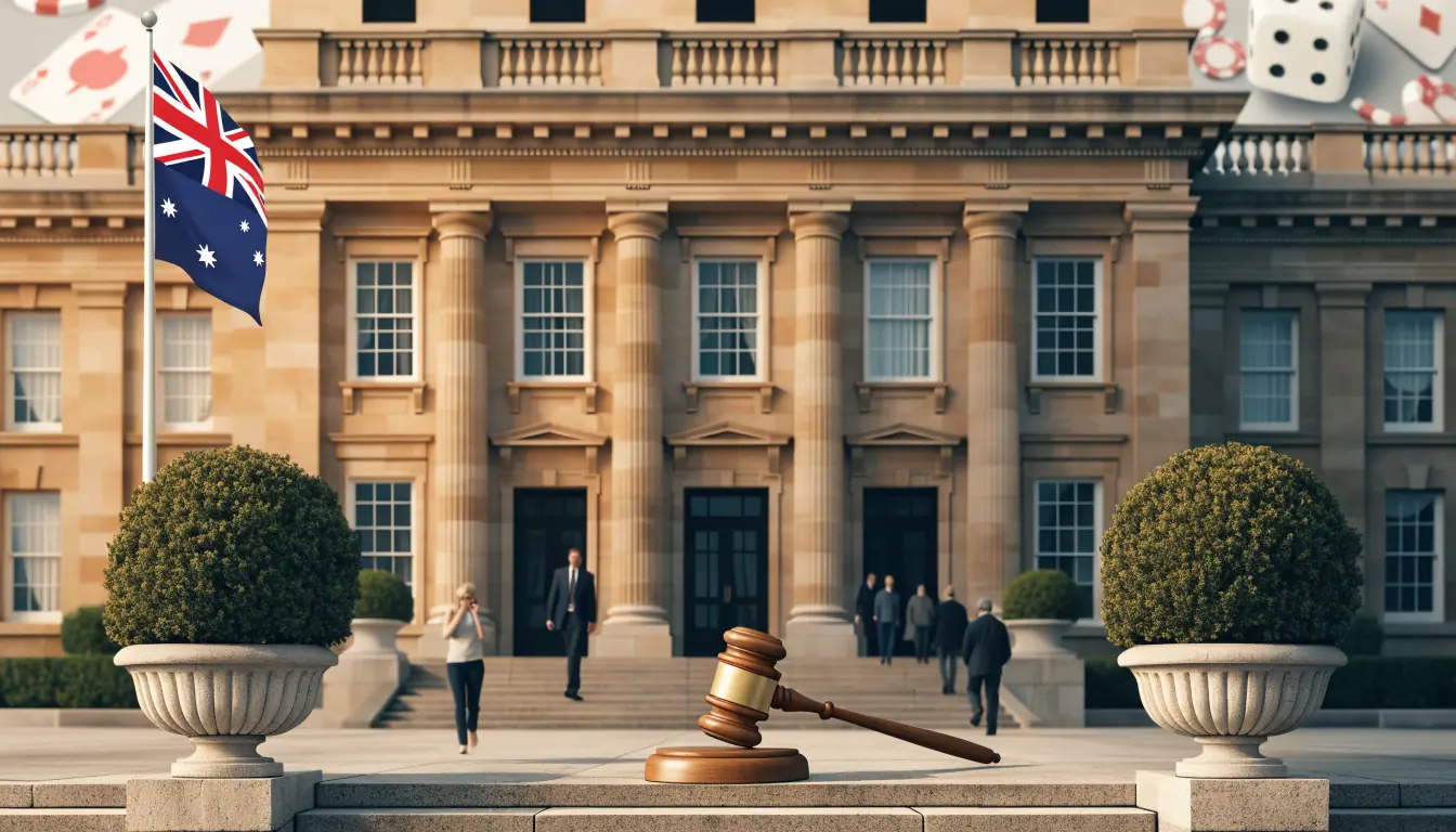 Australian legal building with subtle casino imagery