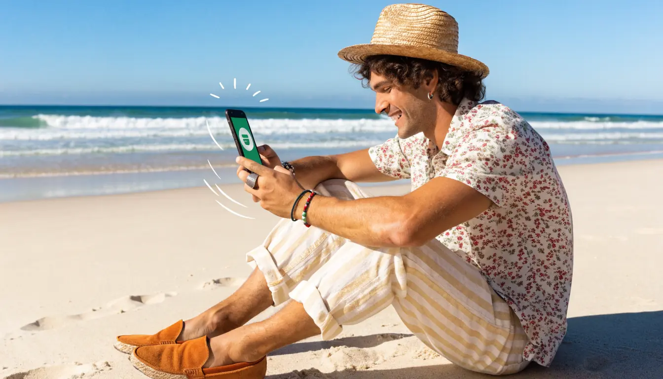 Happy player receiving fast payout on phone