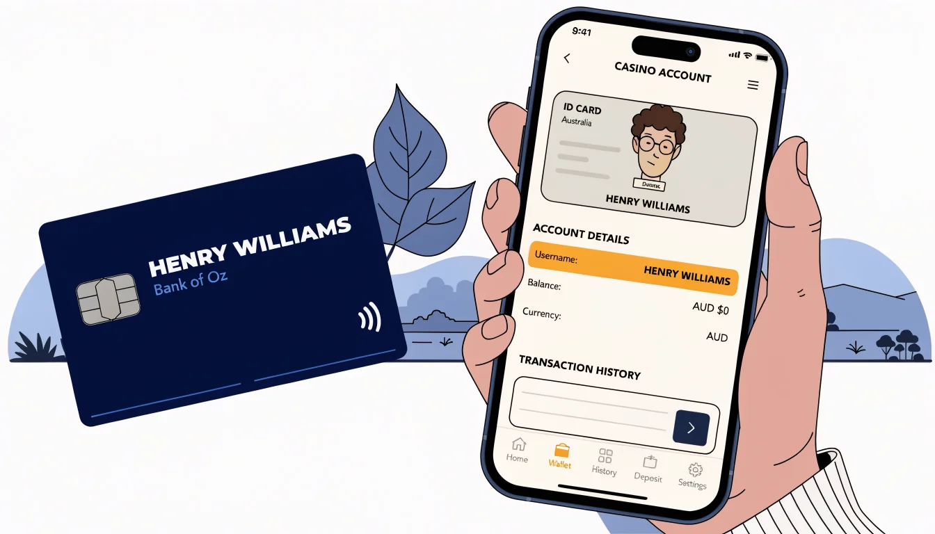 Matching casino account name with ID and bank card